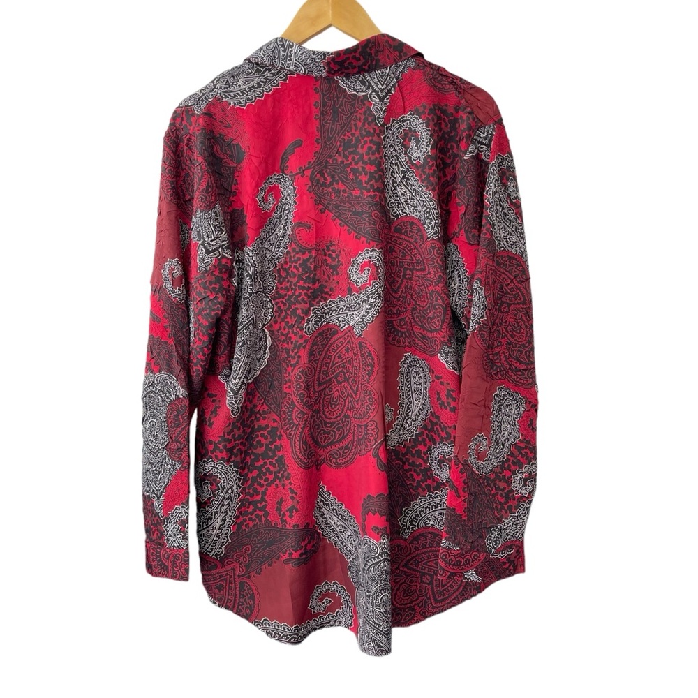 Chico’s Paisley Roxanne Top Woman’s 3 (XL) Button Down Long Sleeve Office - Picture 3 of 9